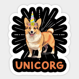 Corgi for Kids Girls Unicorg Unicorn Corgicorn Dog Sticker